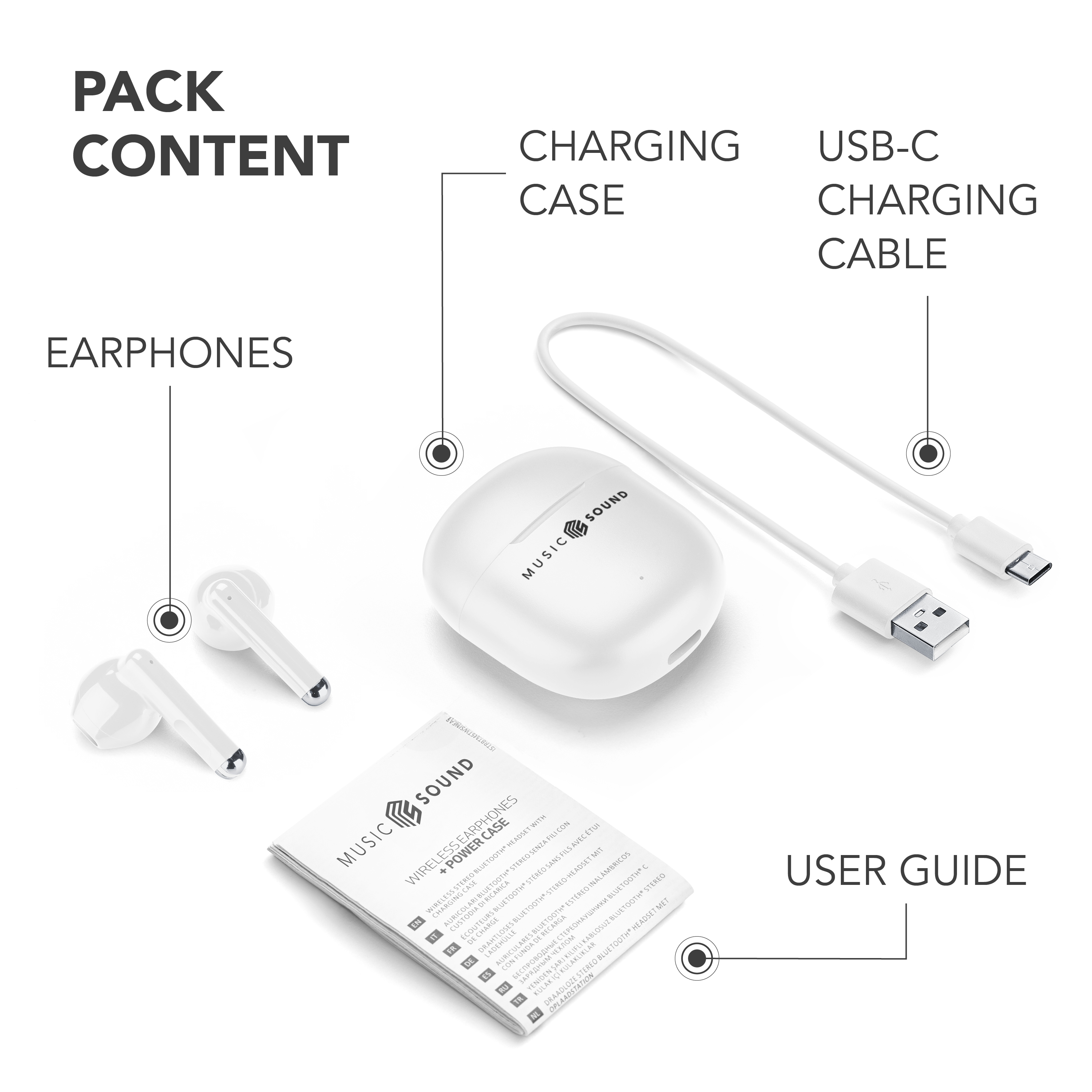 Music Sound Breeze Auricolare Bluetooth a capsula con case colorata