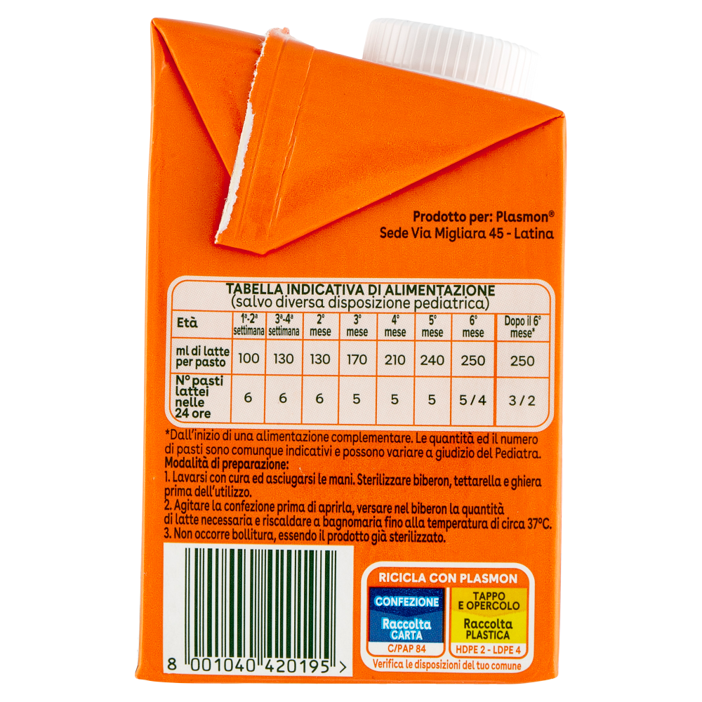 Plasmon Latte per Lattanti 0-12 500 ml