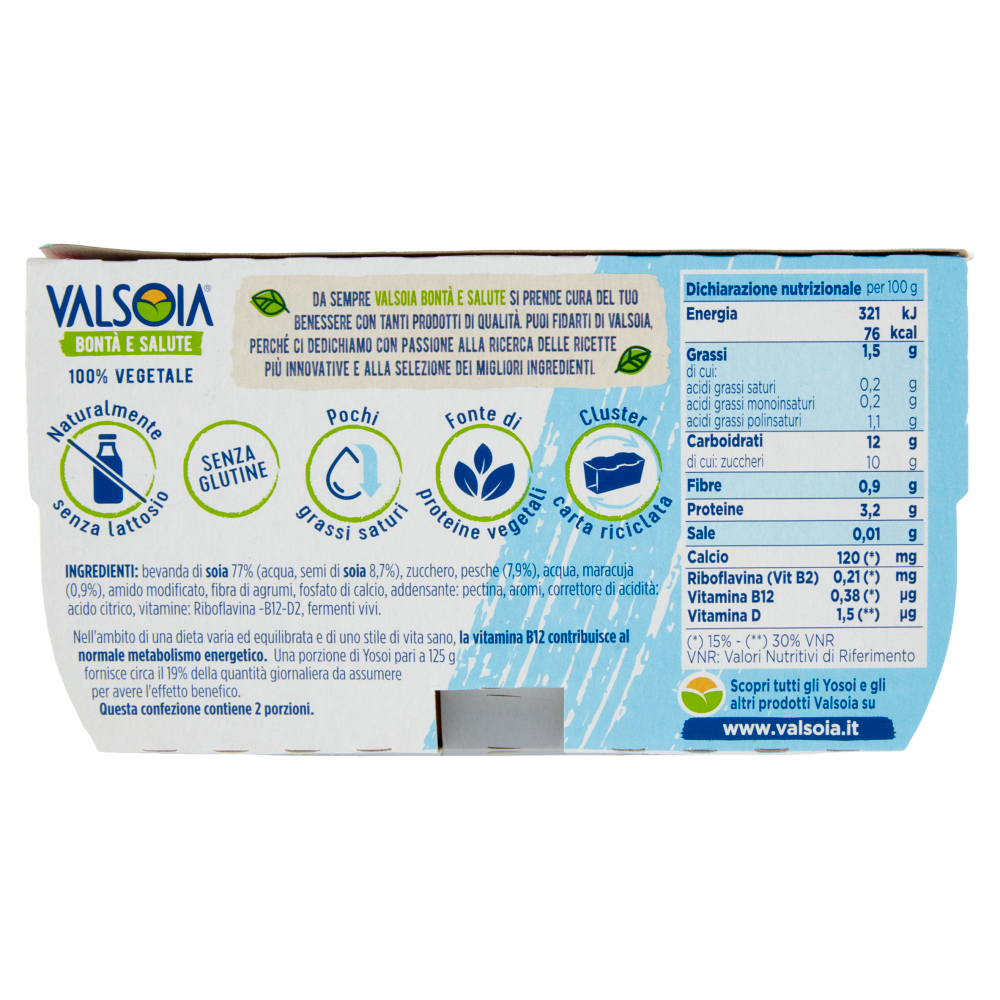 Valsoia Bontà e Salute Yosoi Pesca e Maracuja 2 x 125 g