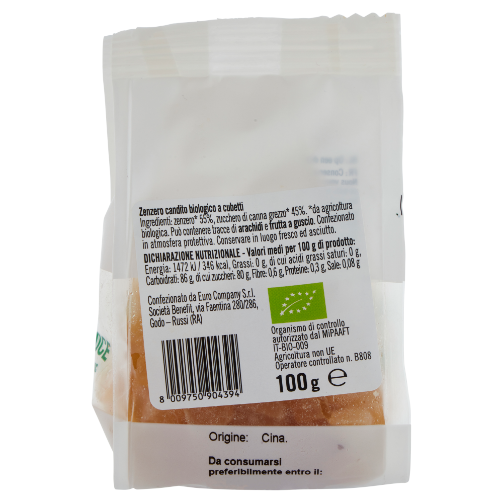 Econoce Zenzero Candito a Cubetti Biologico 100 g