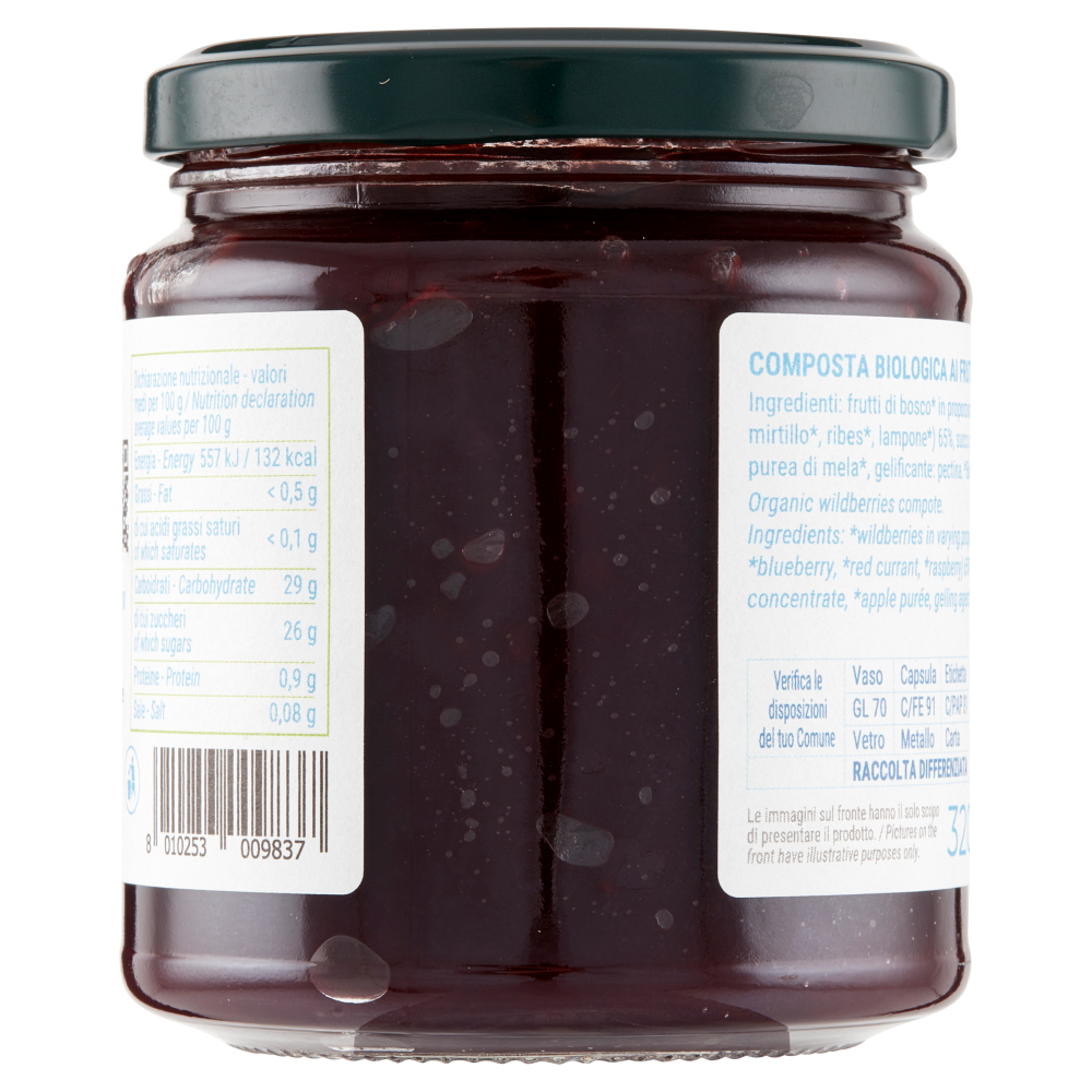 Bio Pi&ugrave; Composta ai Frutti di Bosco 320 g