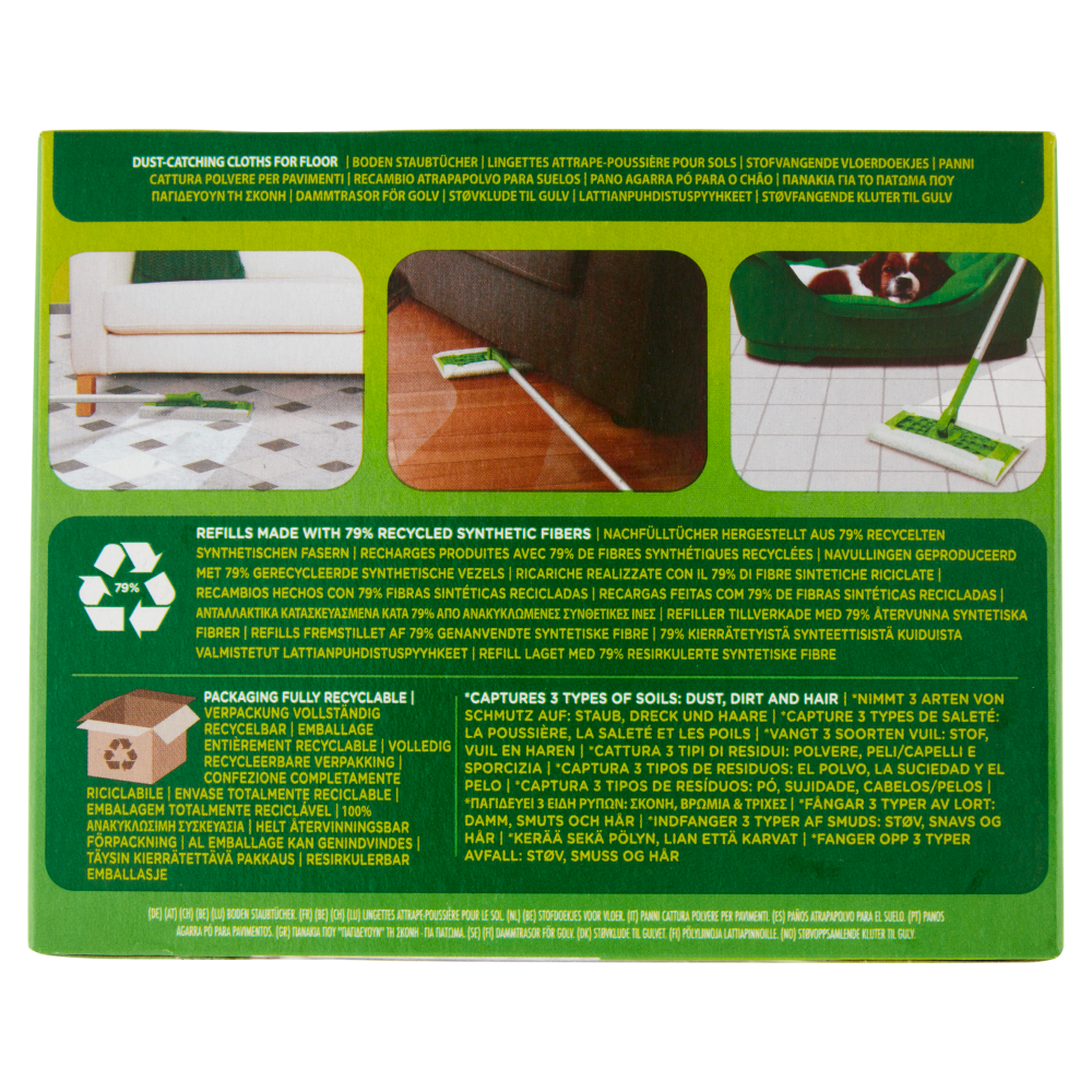 Swiffer Panni Catturapolvere per Scopa Swiffer - Ricarica 18 Panni