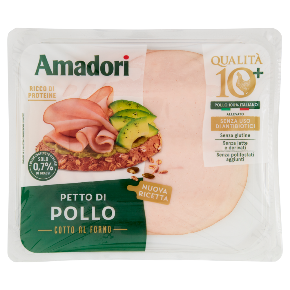 Amadori Qualità 10+ Petto di Pollo Cotto al Forno 100 g