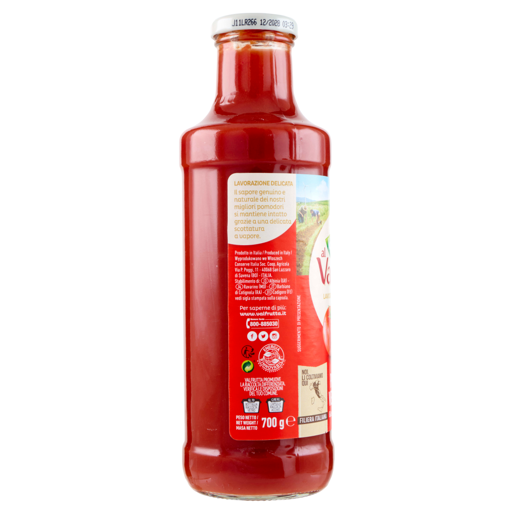 Valfrutta al Vapore Passata Vellutata 700 g