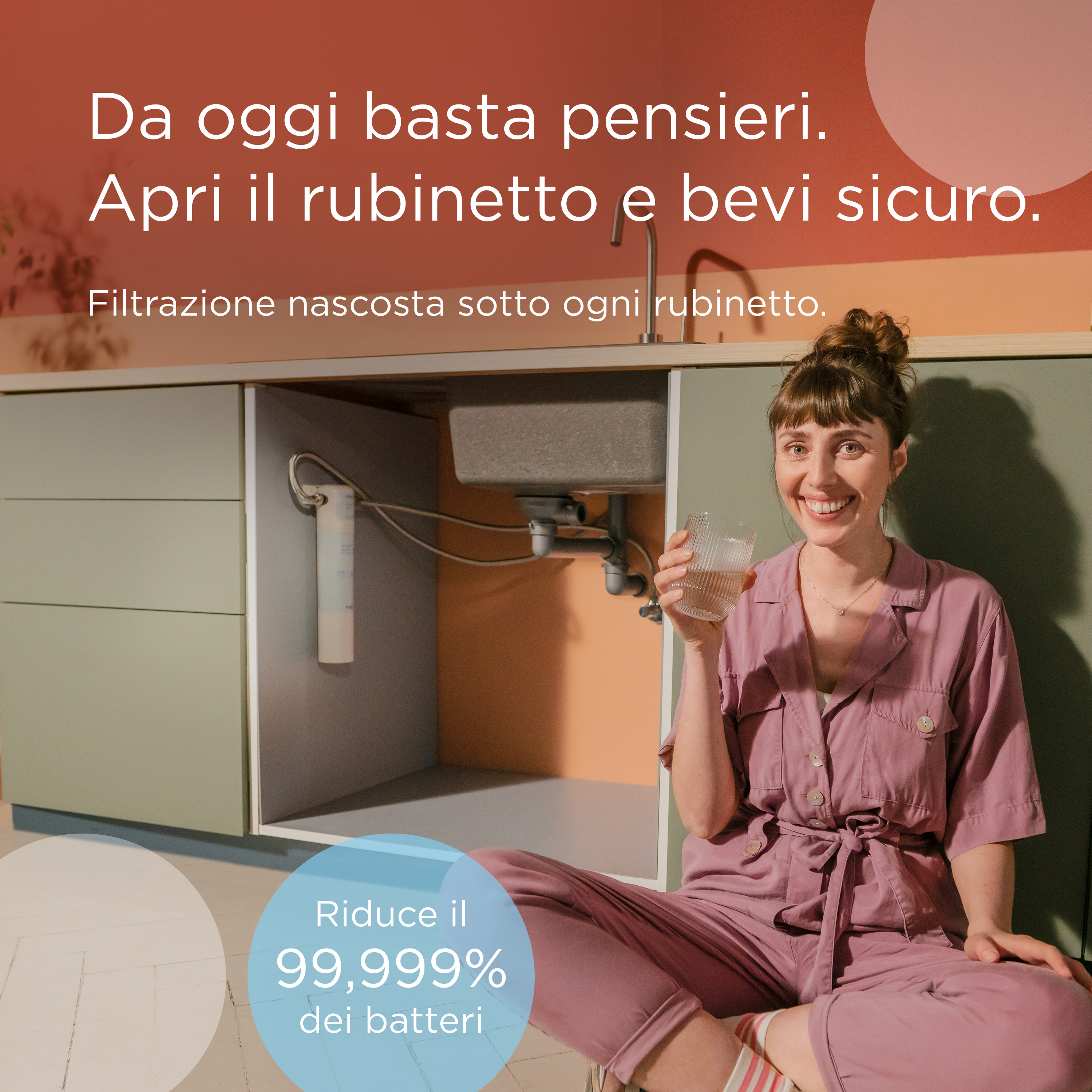 Brita Sistema filtrante mypure SLIM V-MF incl. 1x filtro (8000L) - sistema sottolavello per il tuo rubinetto per acqua buona e priva di batteri al 99,999% - con timer digitale