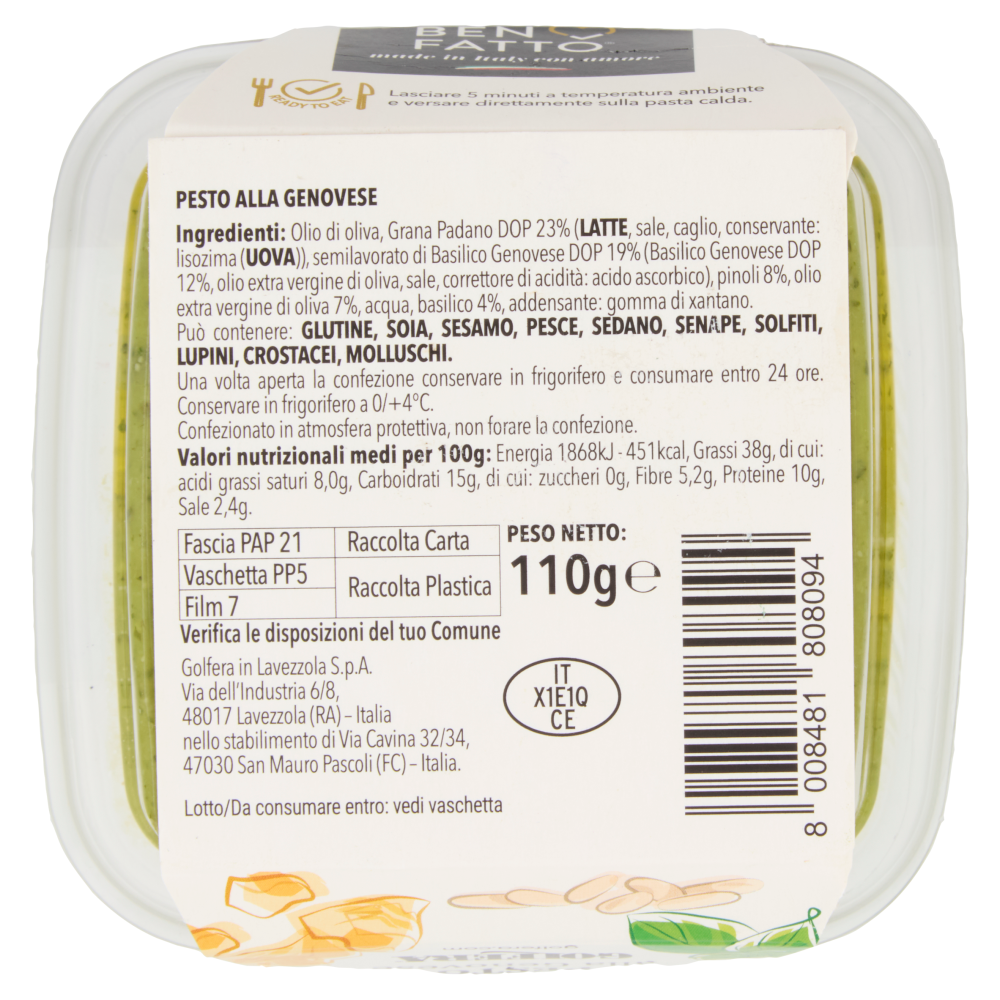 Golfera Ben Fatto Pesto alla Genovese 110 g