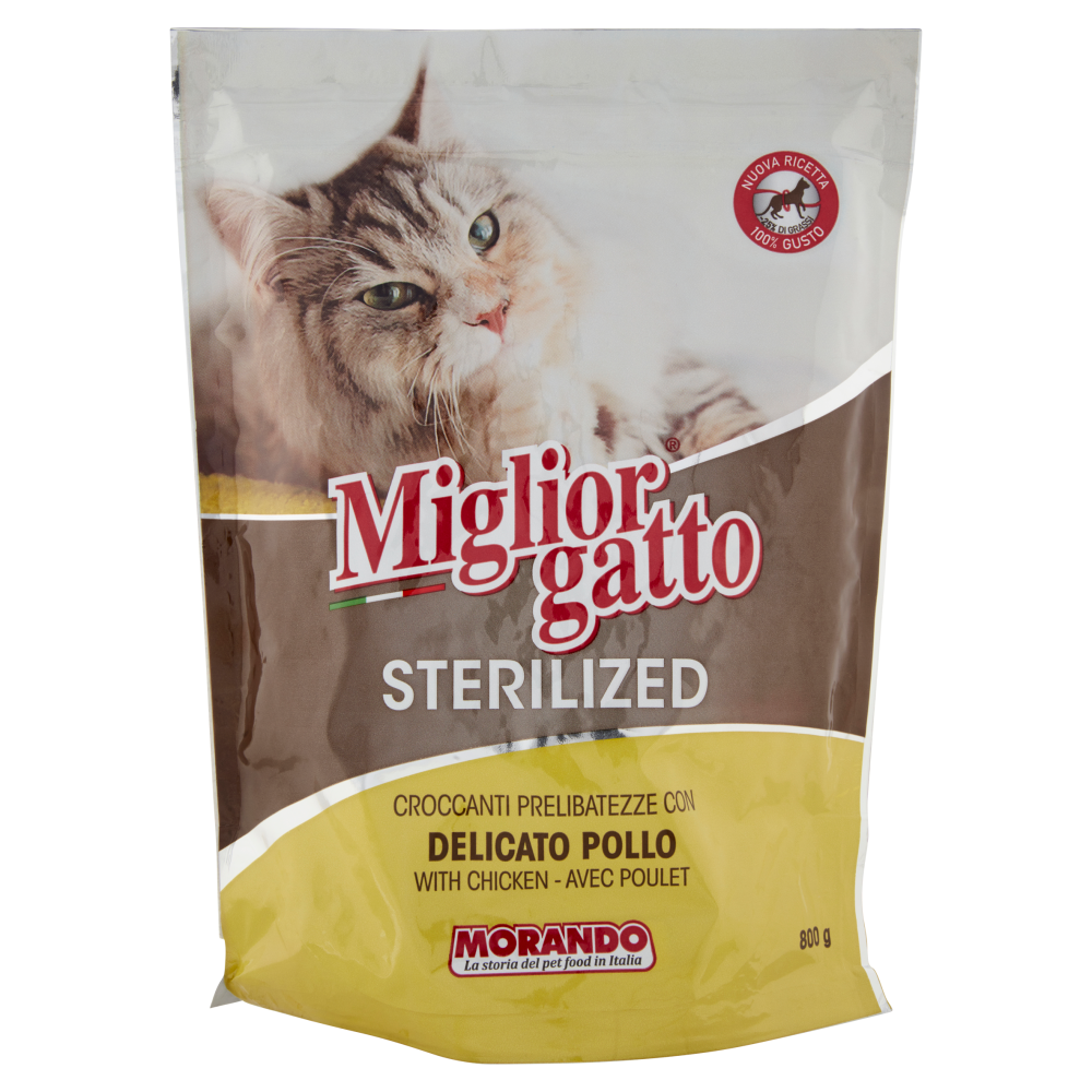 Migliorgatto Sterilized Croccanti Prelibatezze con Delicato Pollo 800 g