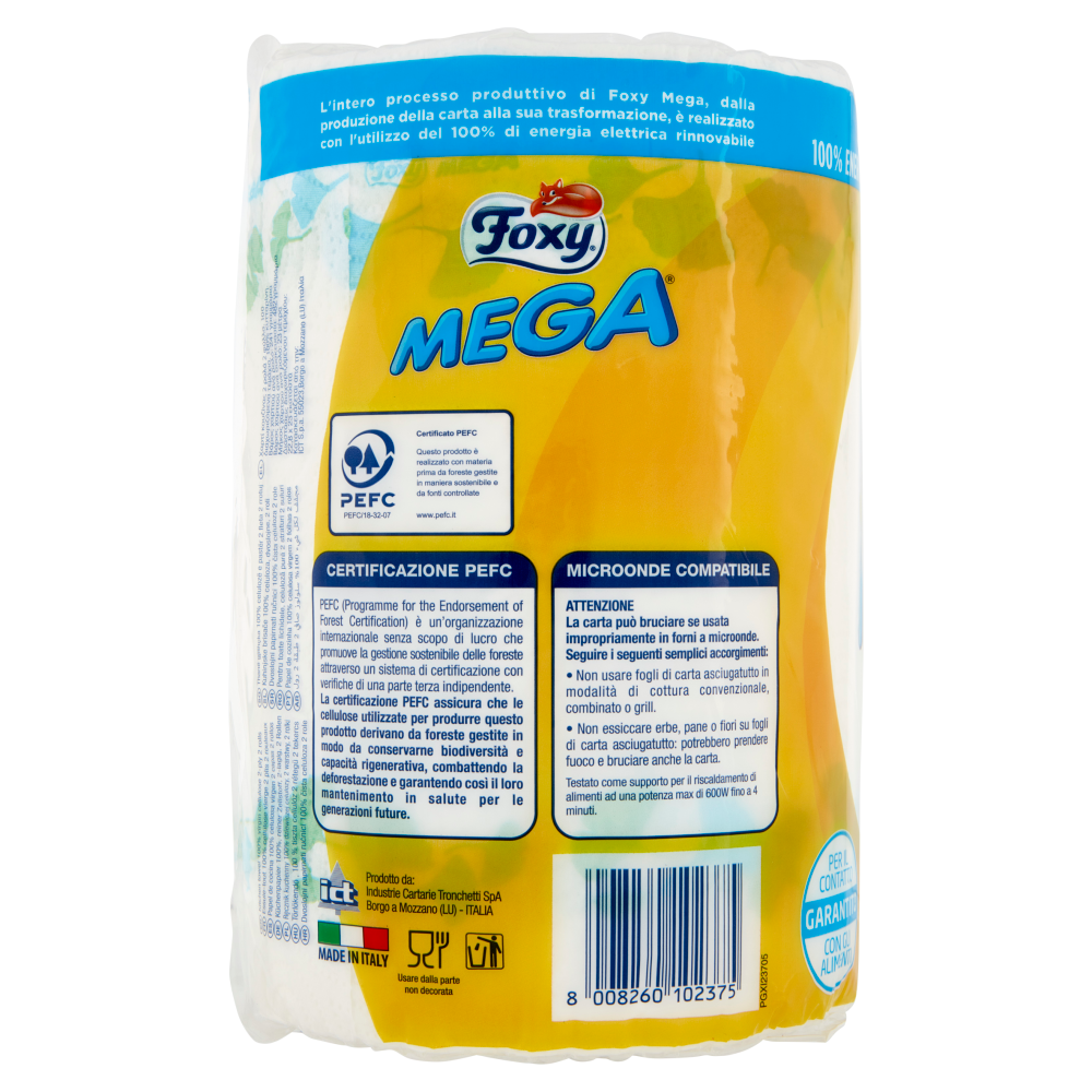Foxy Mega carta cucina 2 maxi rotoli 2 veli decorati