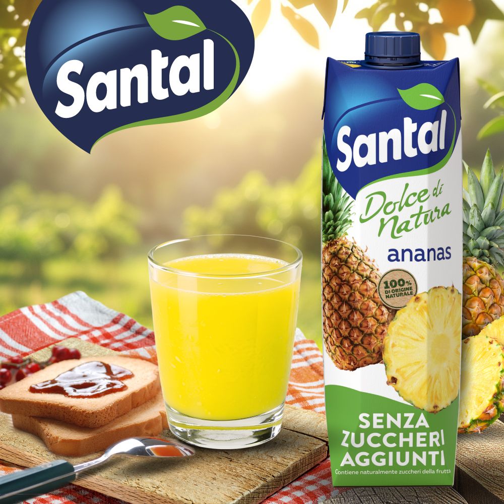 Santal Succo di Frutta Ananas Senza Zuccheri Aggiunti 1000 ml