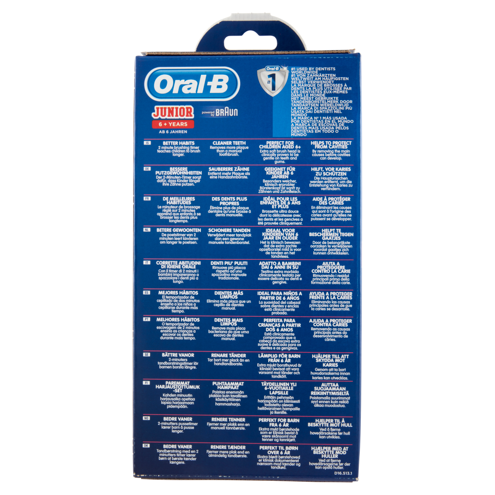 Oral-B Power Spazzolino Elettrico Ricaricabile Junior +6 anni, Viola