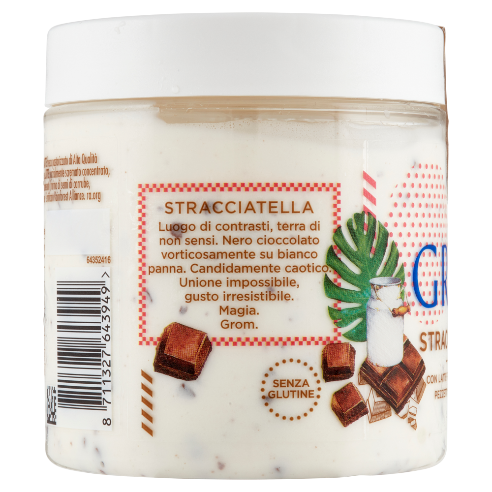 Grom Stracciatella con Latte Fresco Italiano e Pezzetti di Cioccolato 325 g