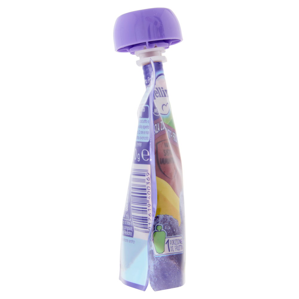 MELLIN Merenda di Frutta 100% con Carota, Mirtillo e Ribes Nero, dal 6&deg; mese, Pouch 90 g