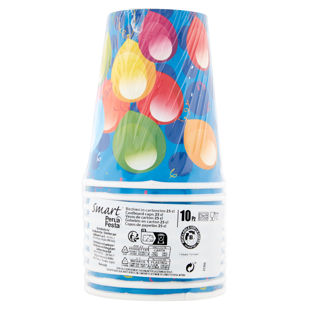 Smart PerLa Festa Bicchieri in cartoncino 25 cl 10 pz