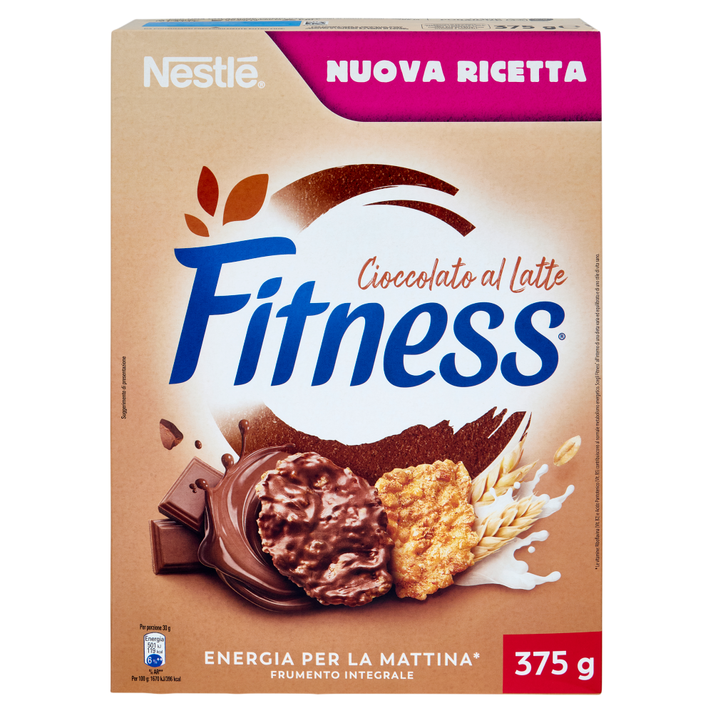 FITNESS Cioccolato al Latte Cereali Integrali con Fiocchi al Cioccolato 375g