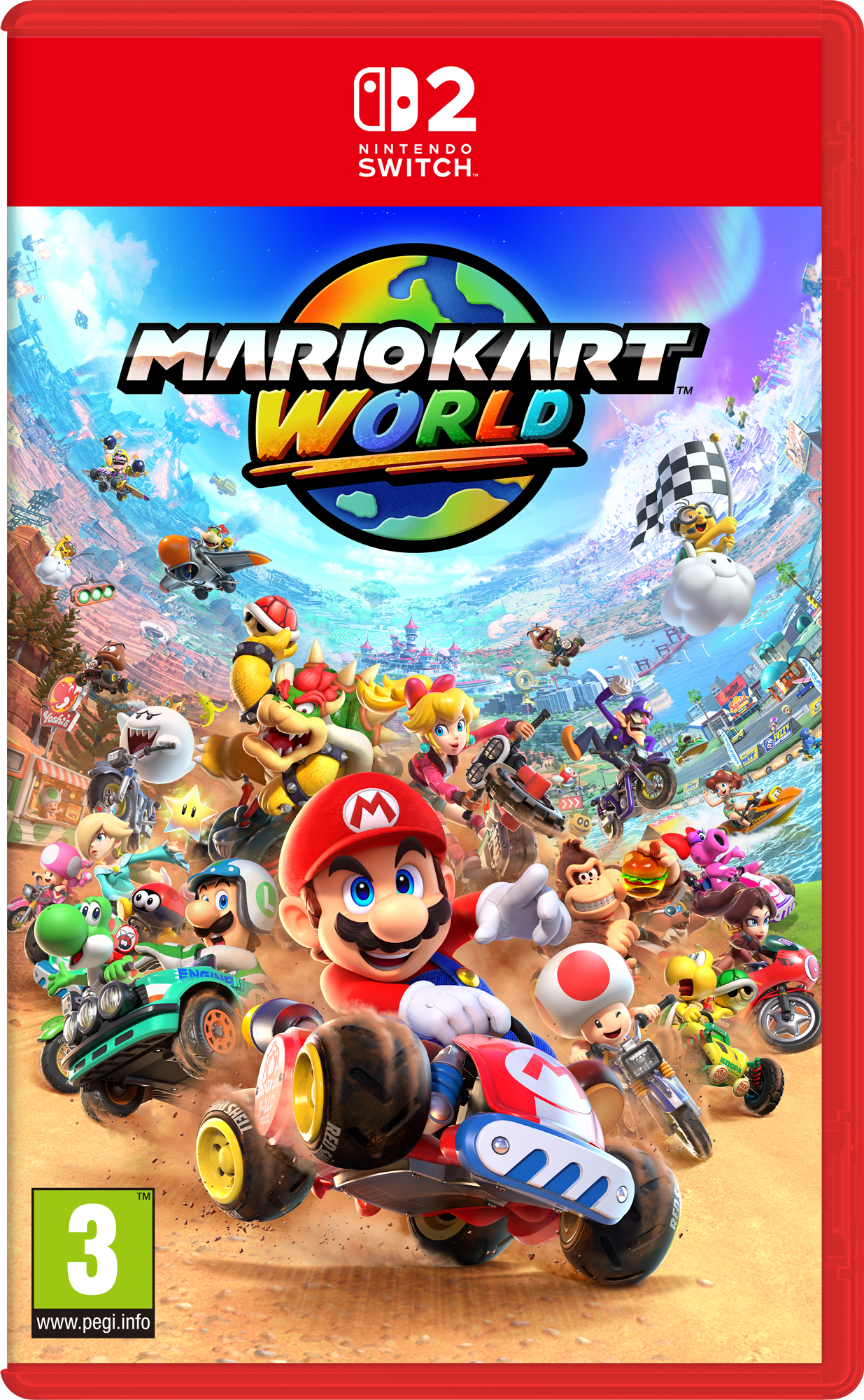 Nintendo Mario Kart World Switch 2 Standard Cinese semplificato, Cinese tradizionale, Tedesca, DUT, Inglese, ESP, Francese, ITA, Giapponese, Coreano, Portoghese, Russo Nintendo Switch 2