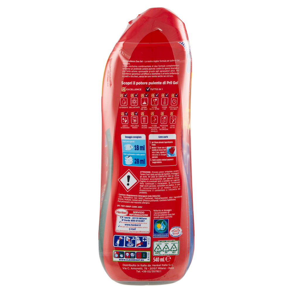 PRIL Excellence Duo Gel Sciogli Grasso 3x540ml