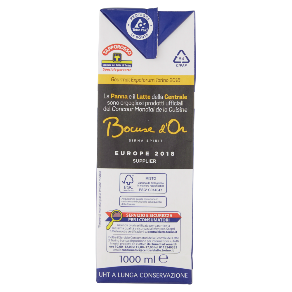 Centrale del Latte di Torino Tapporosso Panna UHT a Lunga Conservazione 1000 ml