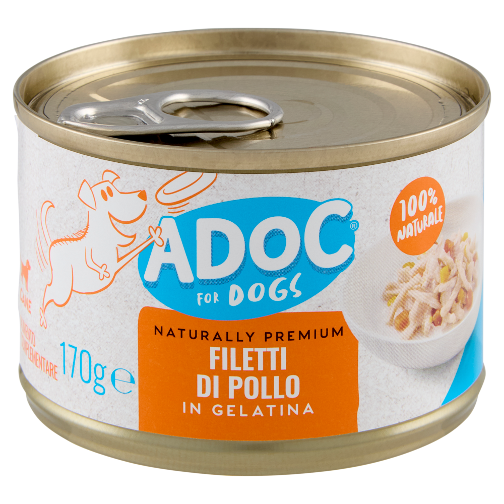 ADoC For Dogs Naturally Premium Filetti di Pollo in Gelatina 170 g
