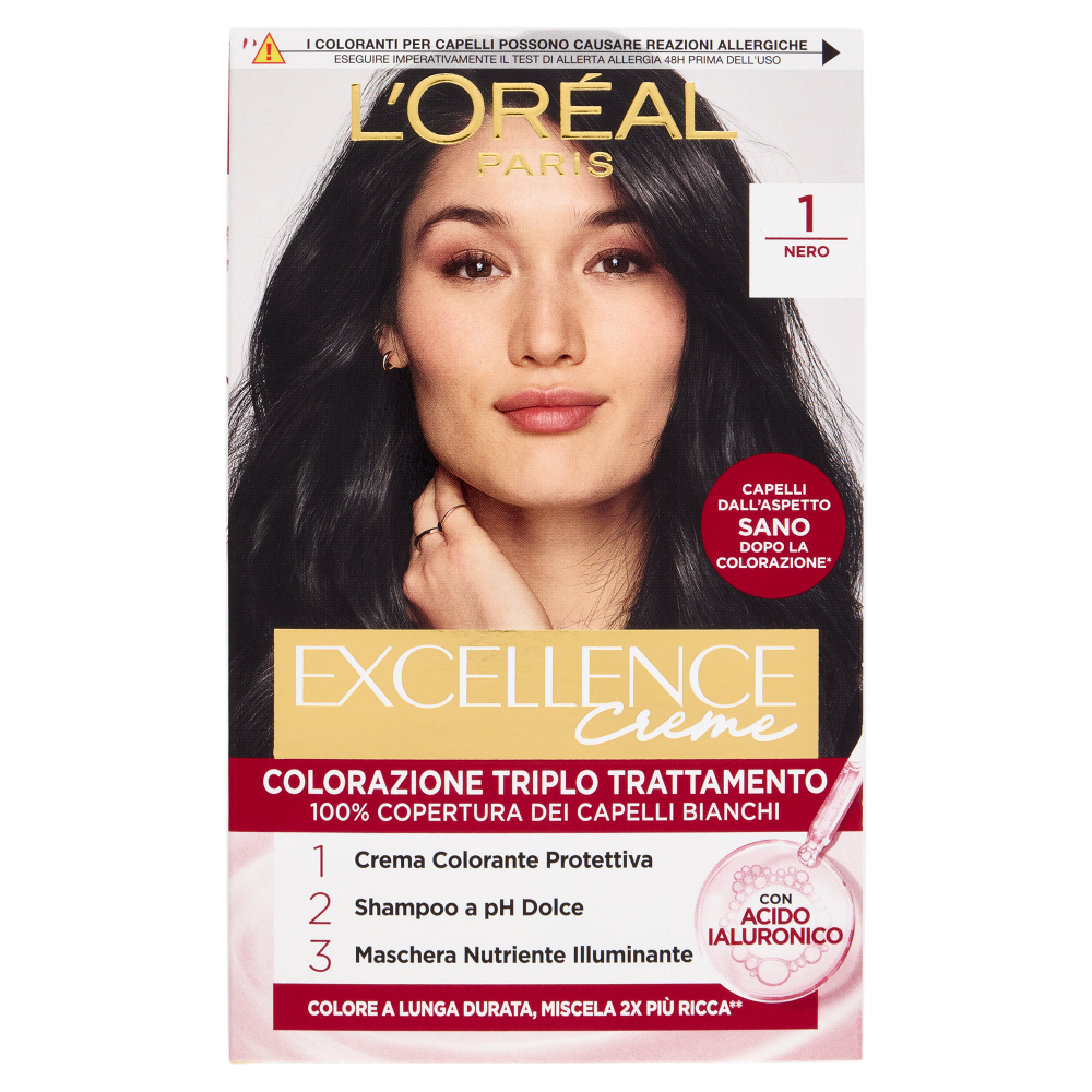 L'Oréal Paris Excellence Creme Colorazione Triplo Trattamento 1 Nero