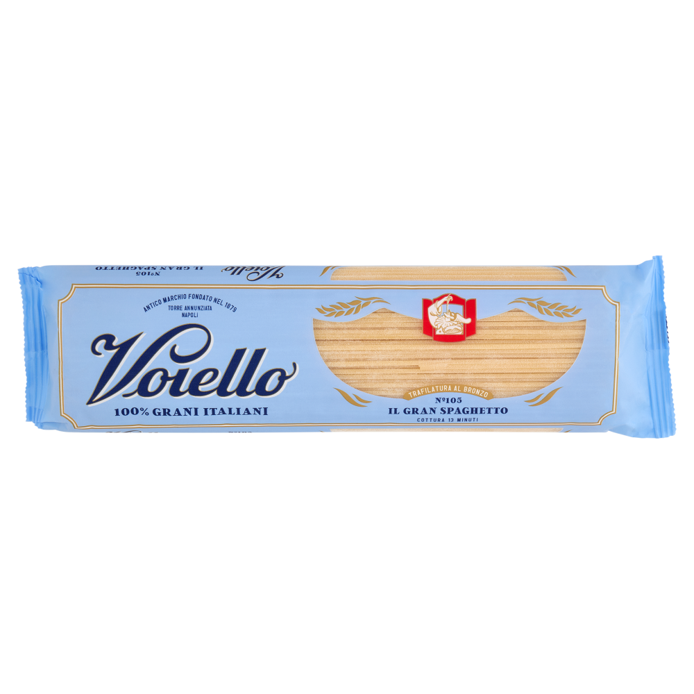 Voiello Pasta Il Gran Spaghetto N°105 grani 100% italiani Trafilata bronzo 500g