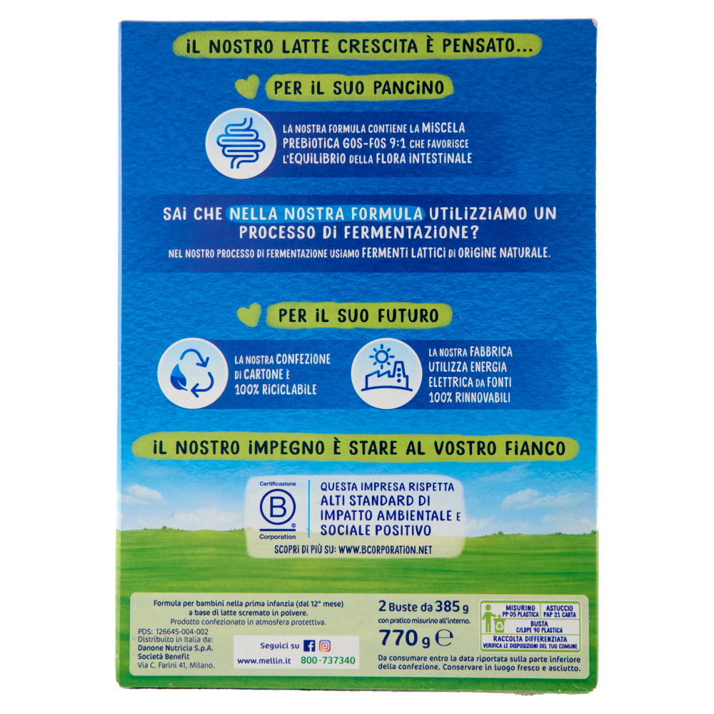 MELLIN 3 - Latte di Crescita in Polvere per Bambini da 1 a 2 anni 770g