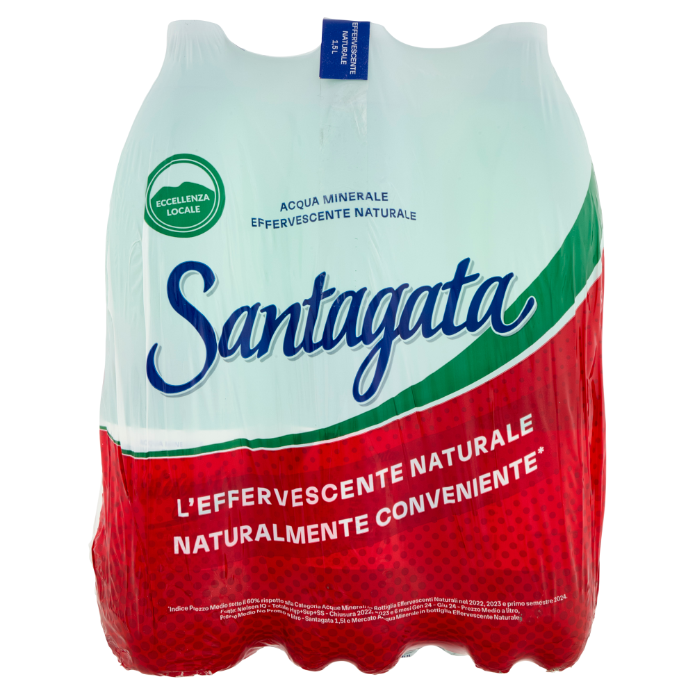 Santagata Acqua Minerale Effervescente Naturale 6 x 1,5 Litri