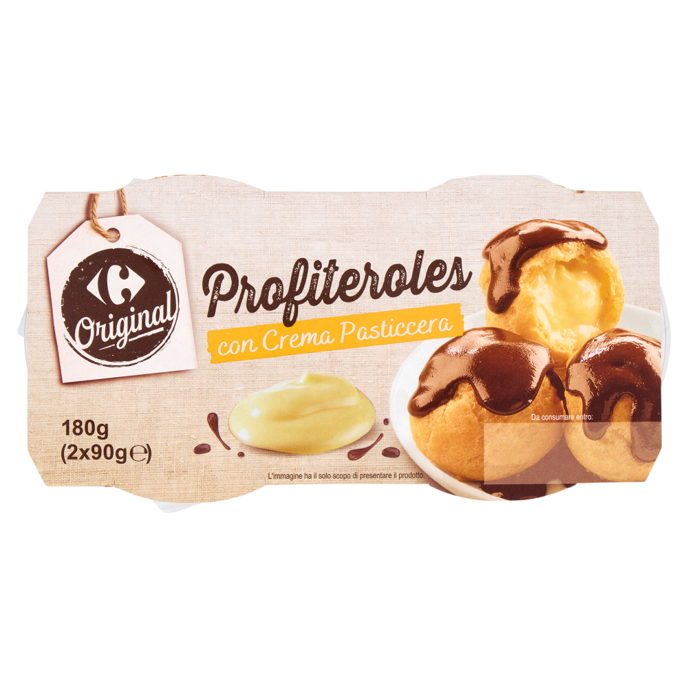 Carrefour Original Profiteroles con Crema Pasticcera 2 x 90 g