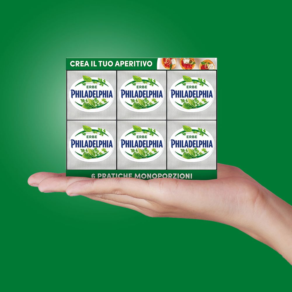 Philadelphia Fantasie Alle Erbe Specialità di Formaggio Fresco cremoso 6 Monoporzioni da 25 g