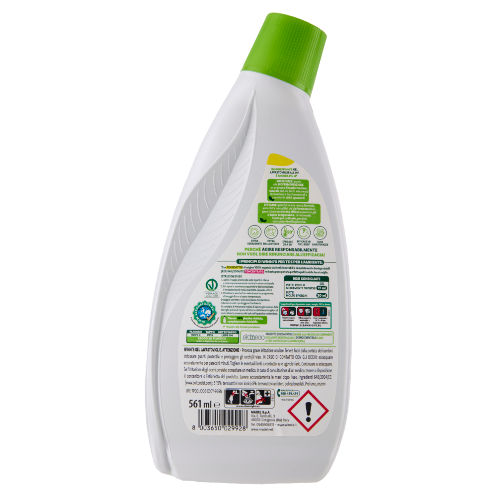 Winni's Gel Lavastoviglie All in 1 Limone 33 Lavaggi 561 ml