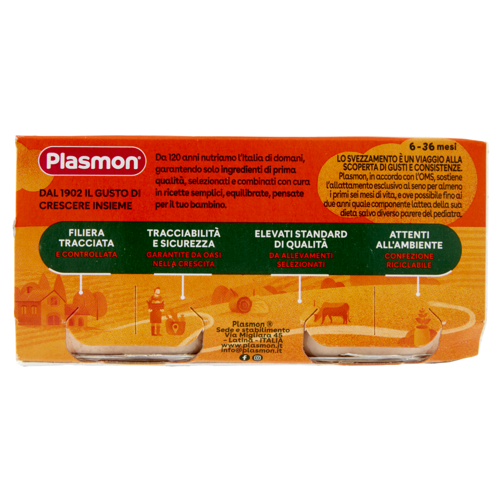 Plasmon Omogeneizzato Manzo e Pollo con cereale 2 x 80 g