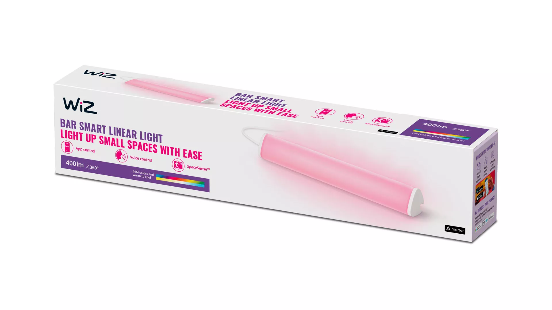 WiZ Barra Luminosa Smart Portatile Dimmerabile Luce Bianca o Colorata