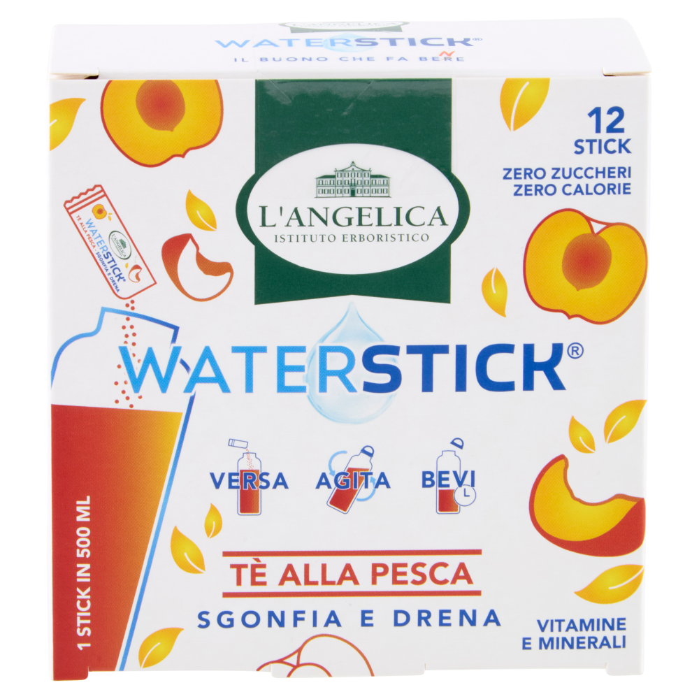 L'Angelica Waterstick Tè alla Pesca Sgonfia e Drena 12 x 2 g