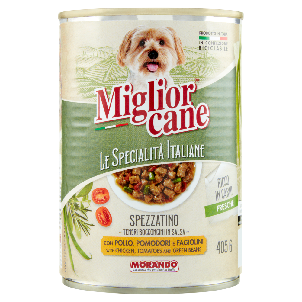 Migliorcane Le Specialità Italiane Spezzatino con Pollo, Pomodori e Fagiolini 405 G