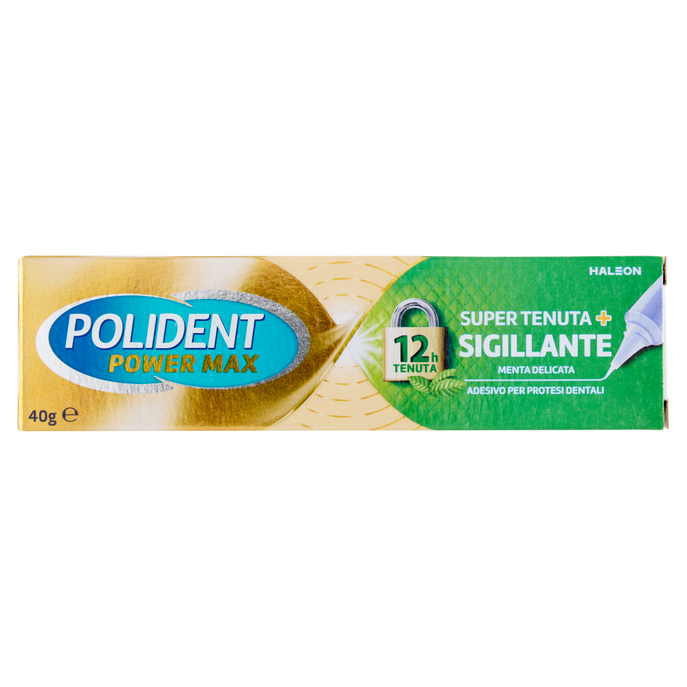Polident Super Tenuta + Sigillante adesivo protesi dentali 12 ore tenuta gusto menta delicata 40g