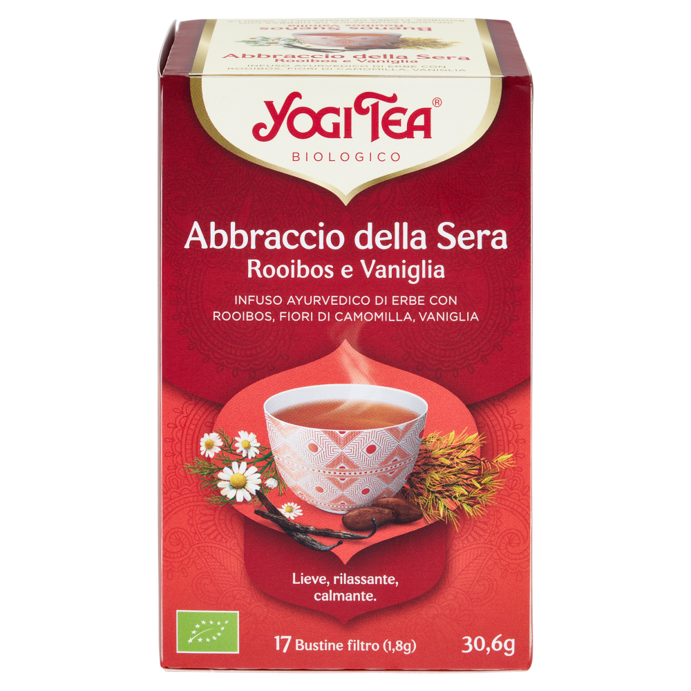 Yogi Tea Abbraccio Della Sera Bio infuso ayurvedico di erbe, rooibos fiori camomilla vaniglia 30,6g