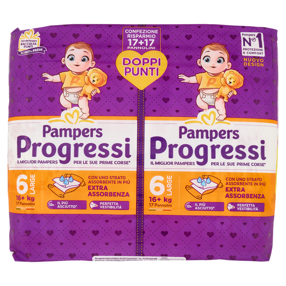 Pampers Progressi Large 17 + 17 pz