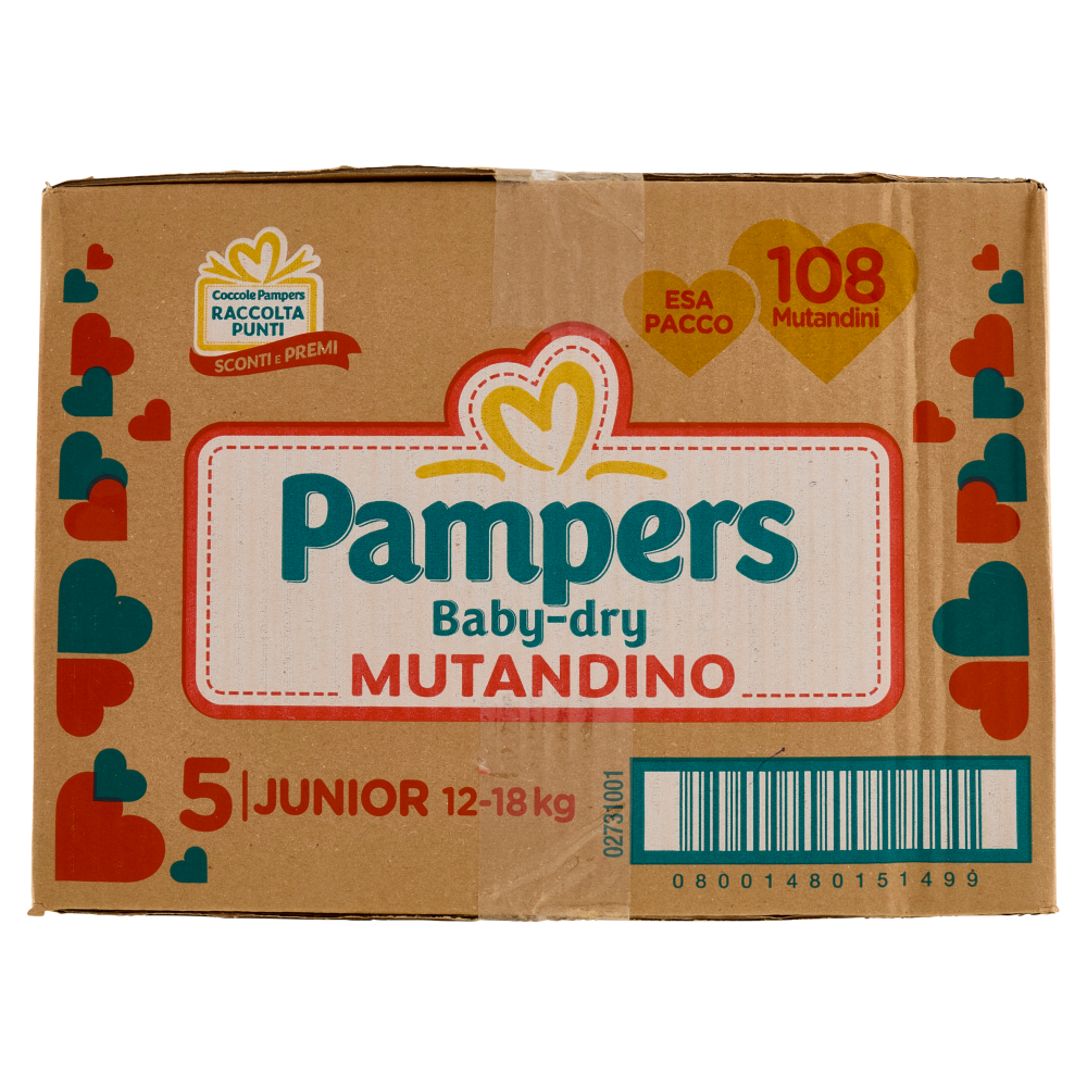 Pampers Baby Dry Mutandino Junior 108 pz