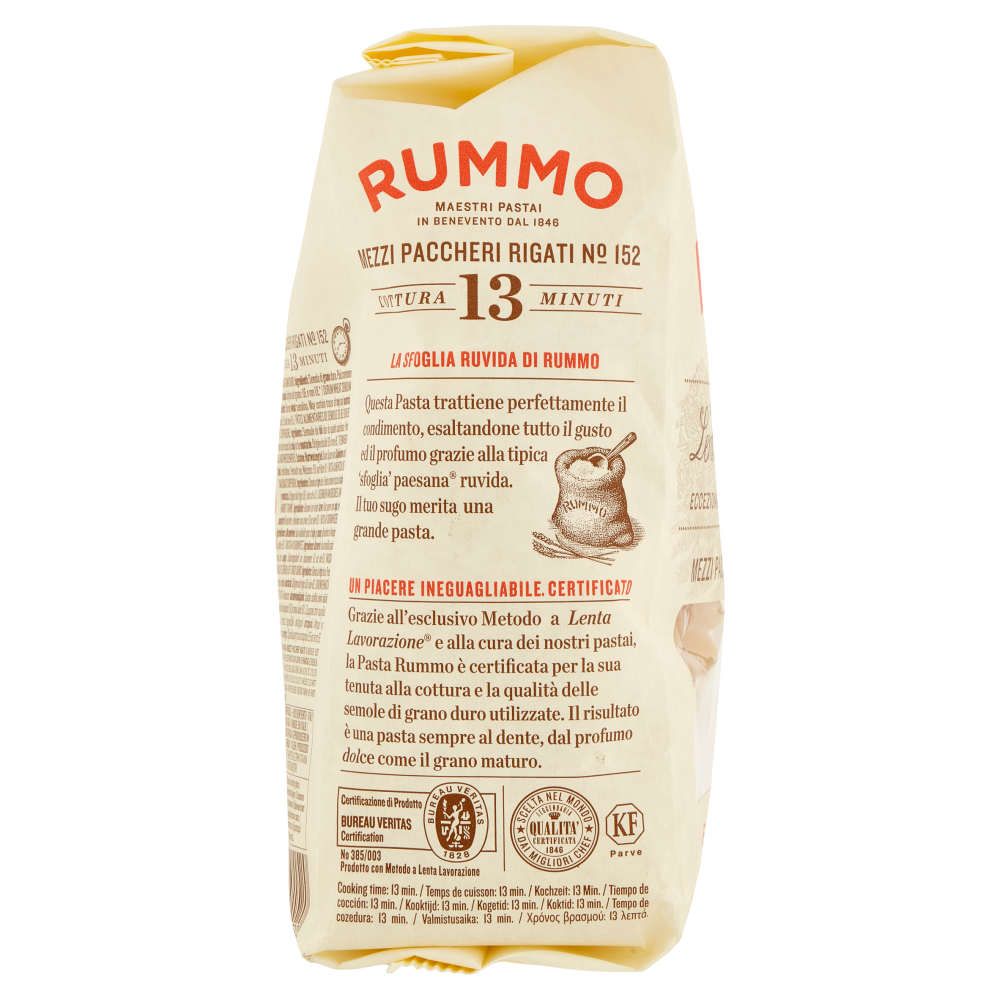 Rummo Le Leggendarie Mezzi Paccheri Rigati N° 152 500 g