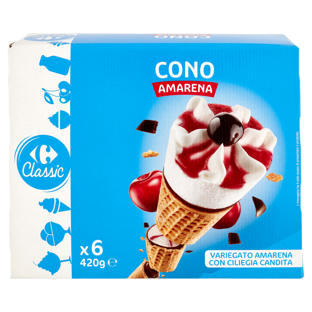 Carrefour Classic Cono Amarena 6 x 70 g