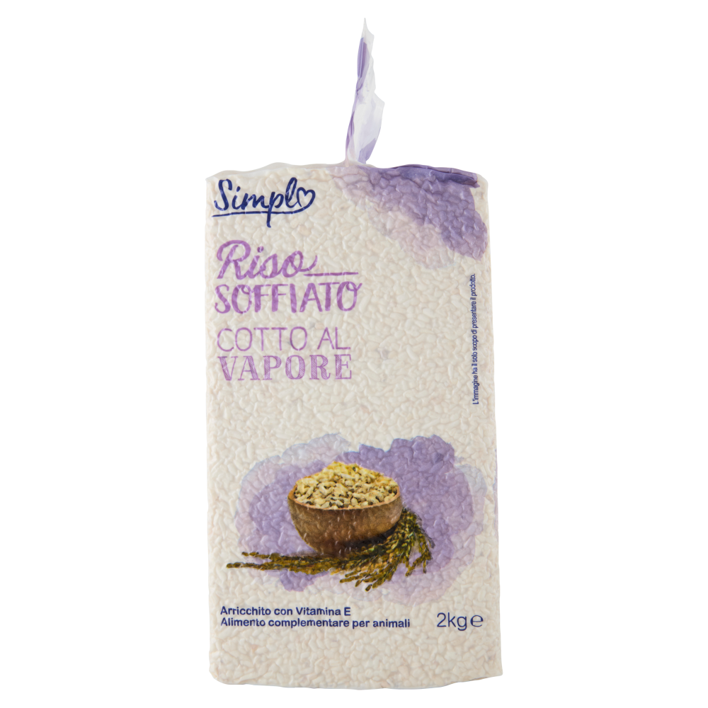 Simpl Riso Soffiato Cotto per animali 2 kg