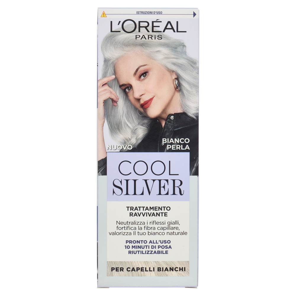 L'Or&eacute;al Paris Cool Silver Bianco Perla Trattamento Ravvivante, per Capelli Bianchi, 114 ml