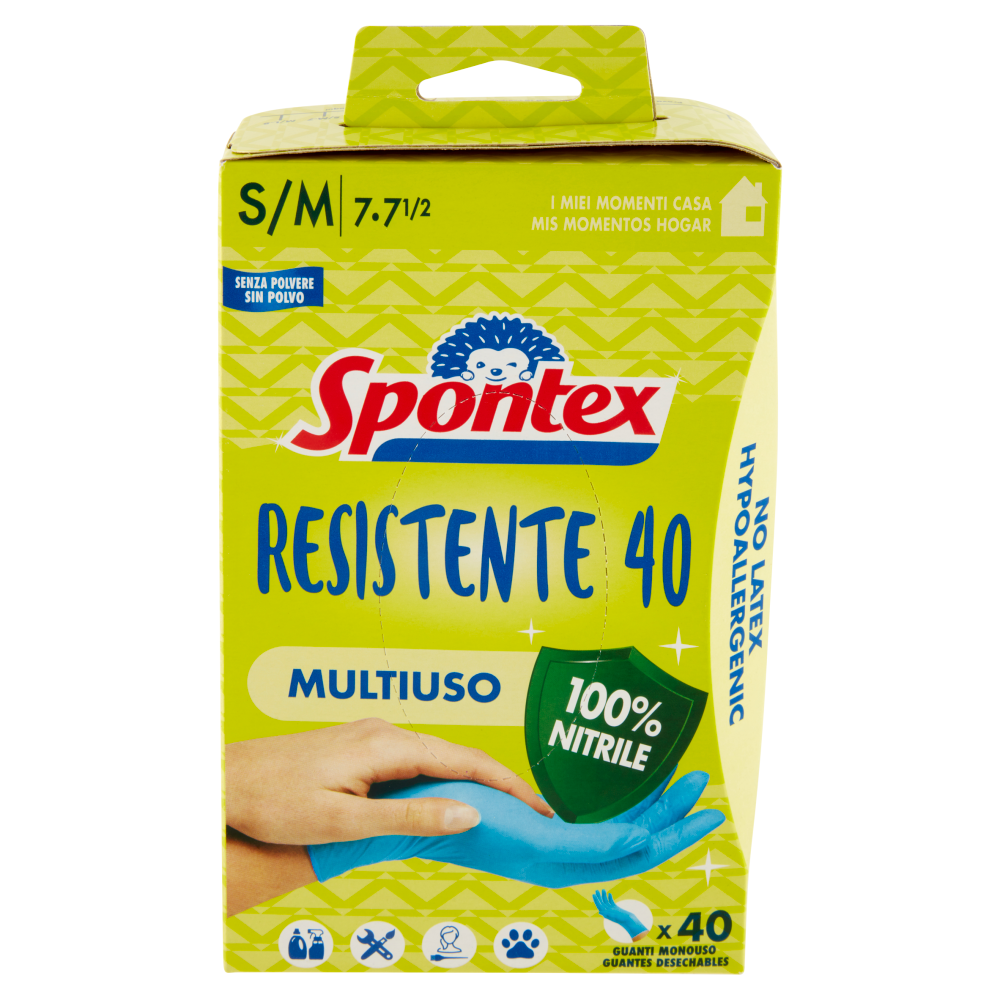 Spontex Guanti Usa&Getta Resistente 40 tg S/M