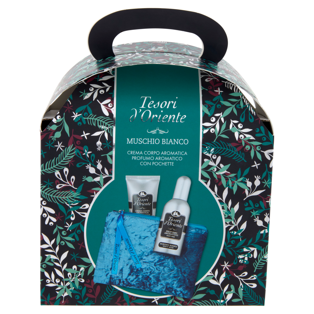 Tesori d'Oriente Muschio Bianco Crema Corpo Aromatica 75 ml + Profumo Aromatico 100 ml + Pochette