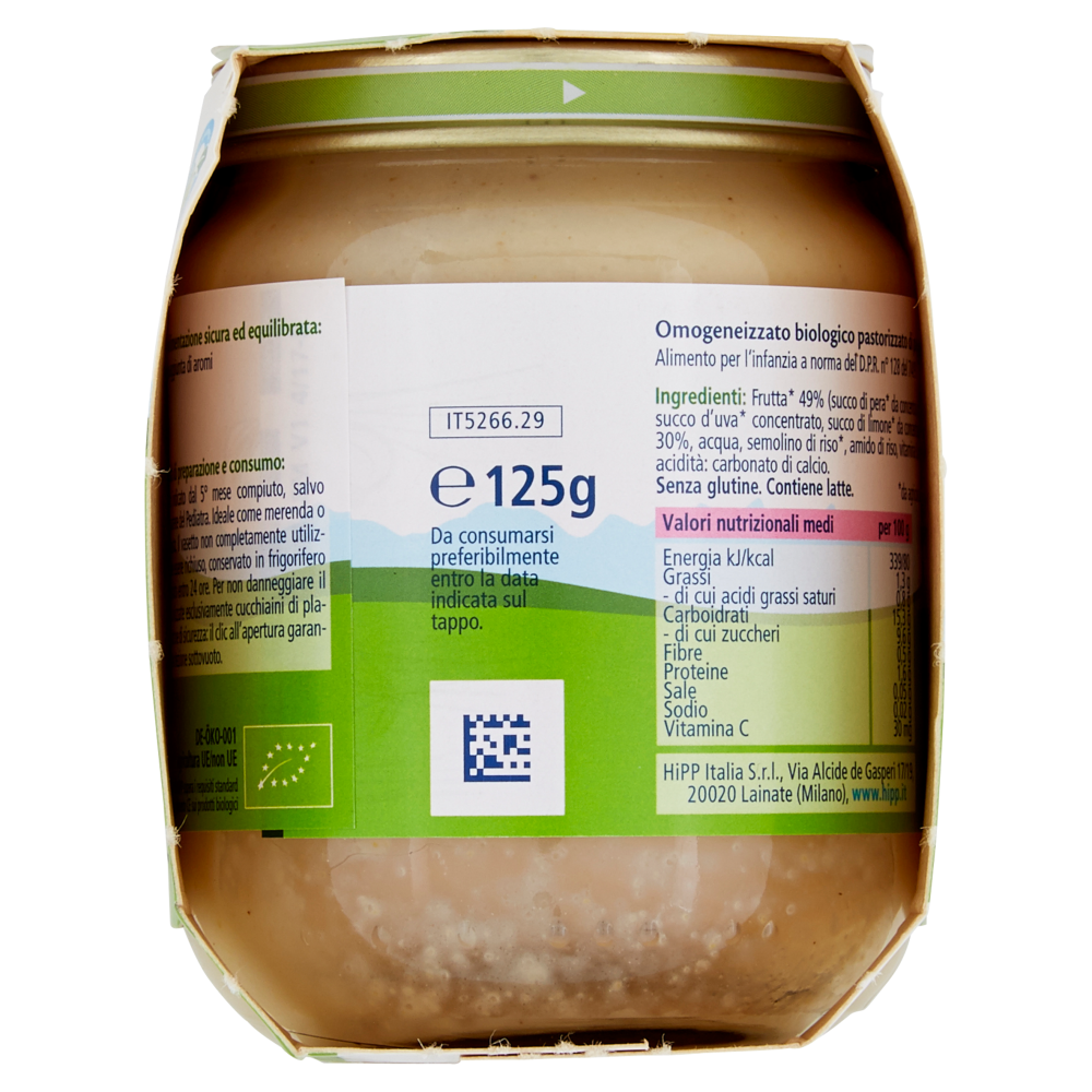 HiPP Biologico Pera e yogurt Omogeneizzato 2 x 125 g