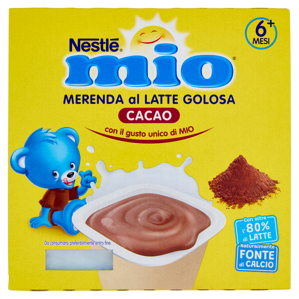 NESTLÉ MIO Merenda al Latte Cacao 4 Vasetti da 100g
