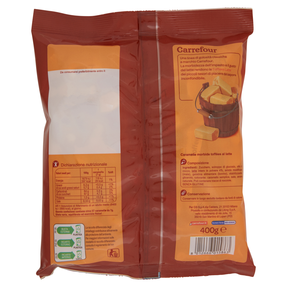Carrefour Toffées al Latte Caramelle mou 400 g