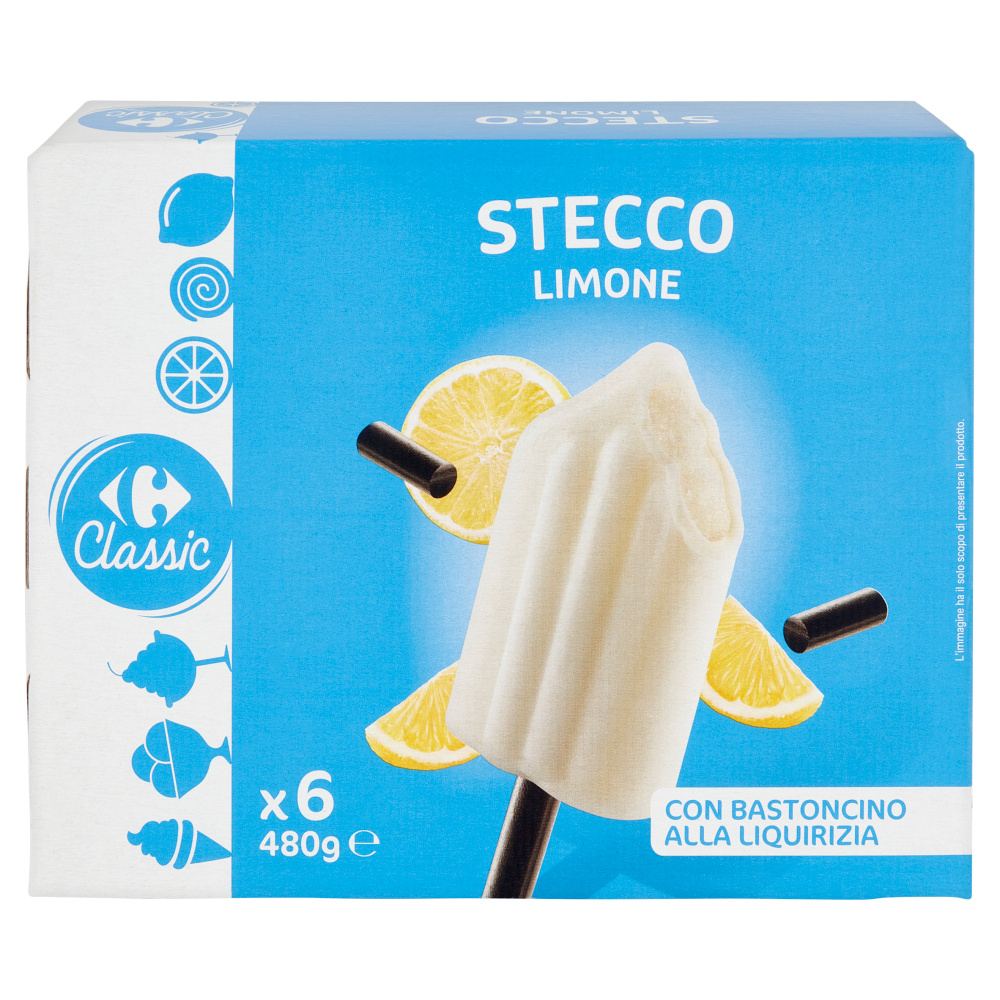 Carrefour Classic Stecco Limone con Bastoncino alla Liquirizia 6 x 80 g