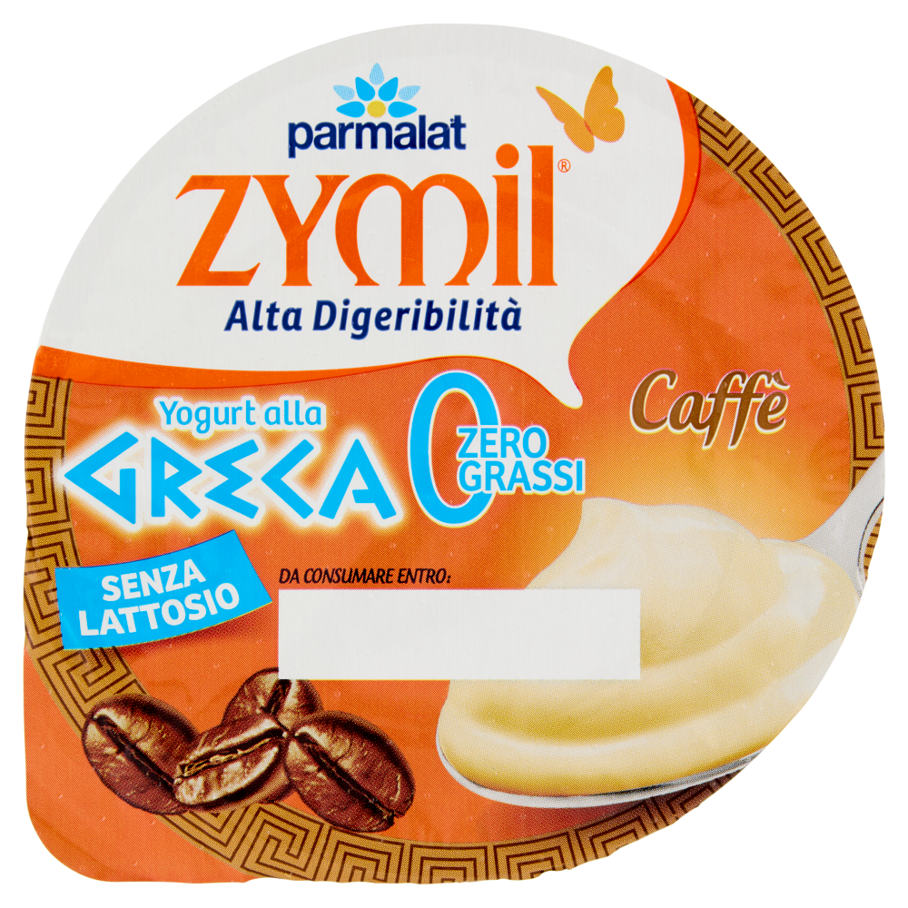 ZYMIL Alta Digeribilit&agrave; Senza Lattosio Yogurt alla Greca Zero Grassi Caff&egrave; 150g