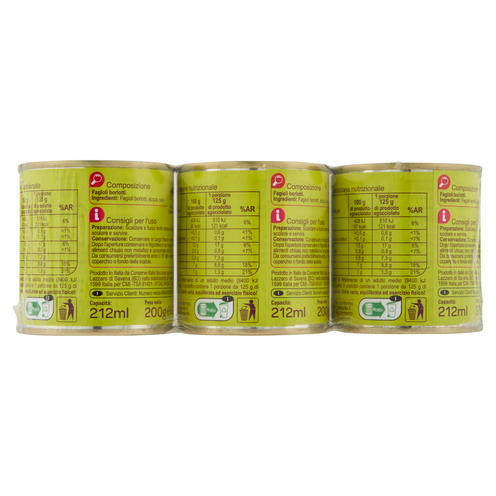 Carrefour Fagioli Borlotti 3 x 200 g