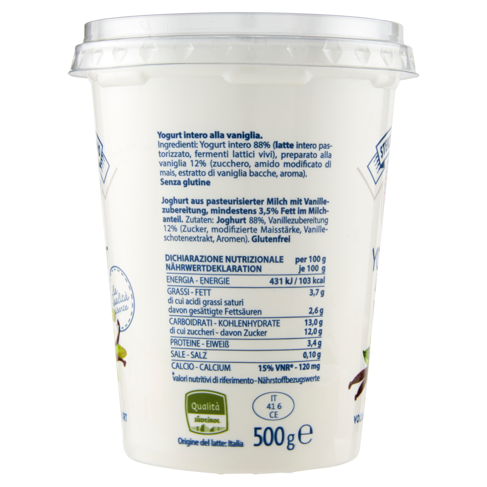 Sterzing Vipiteno Yogurt intero Vaniglia 500 g